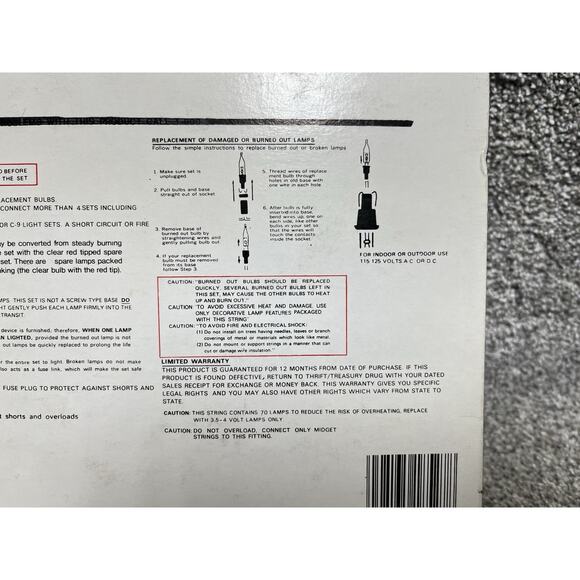 Vintage New Old Stock Christmas Treasury 2 Sets of 70 Clear Lights Super Brite - Picture 7 of 10